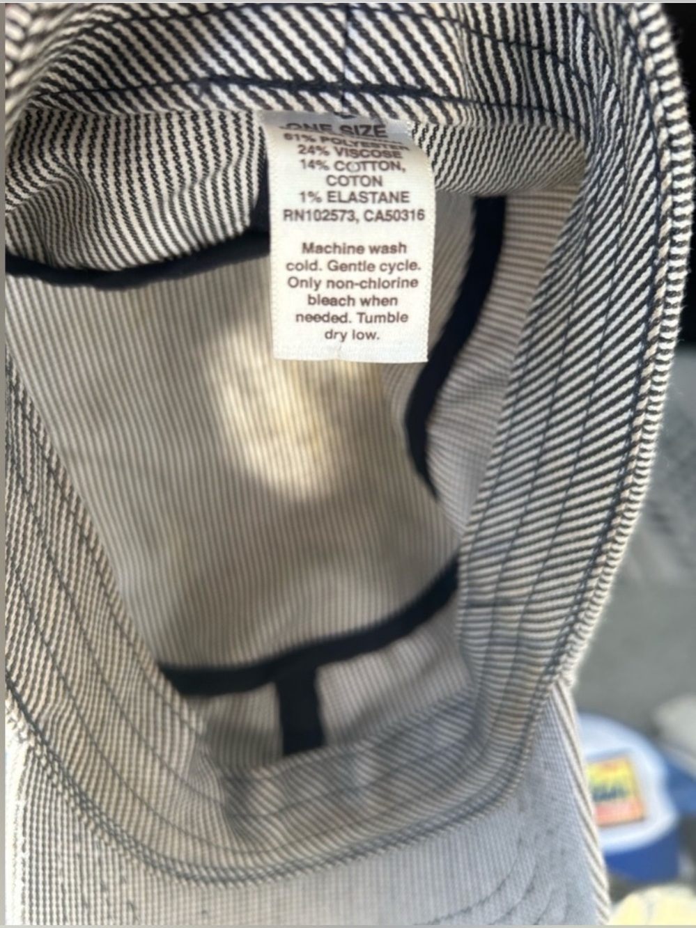 🌸NEW Hollister Gray Pinstripe Military-Style Cap with Maroon Seagull Logo - Picture 7 of 7